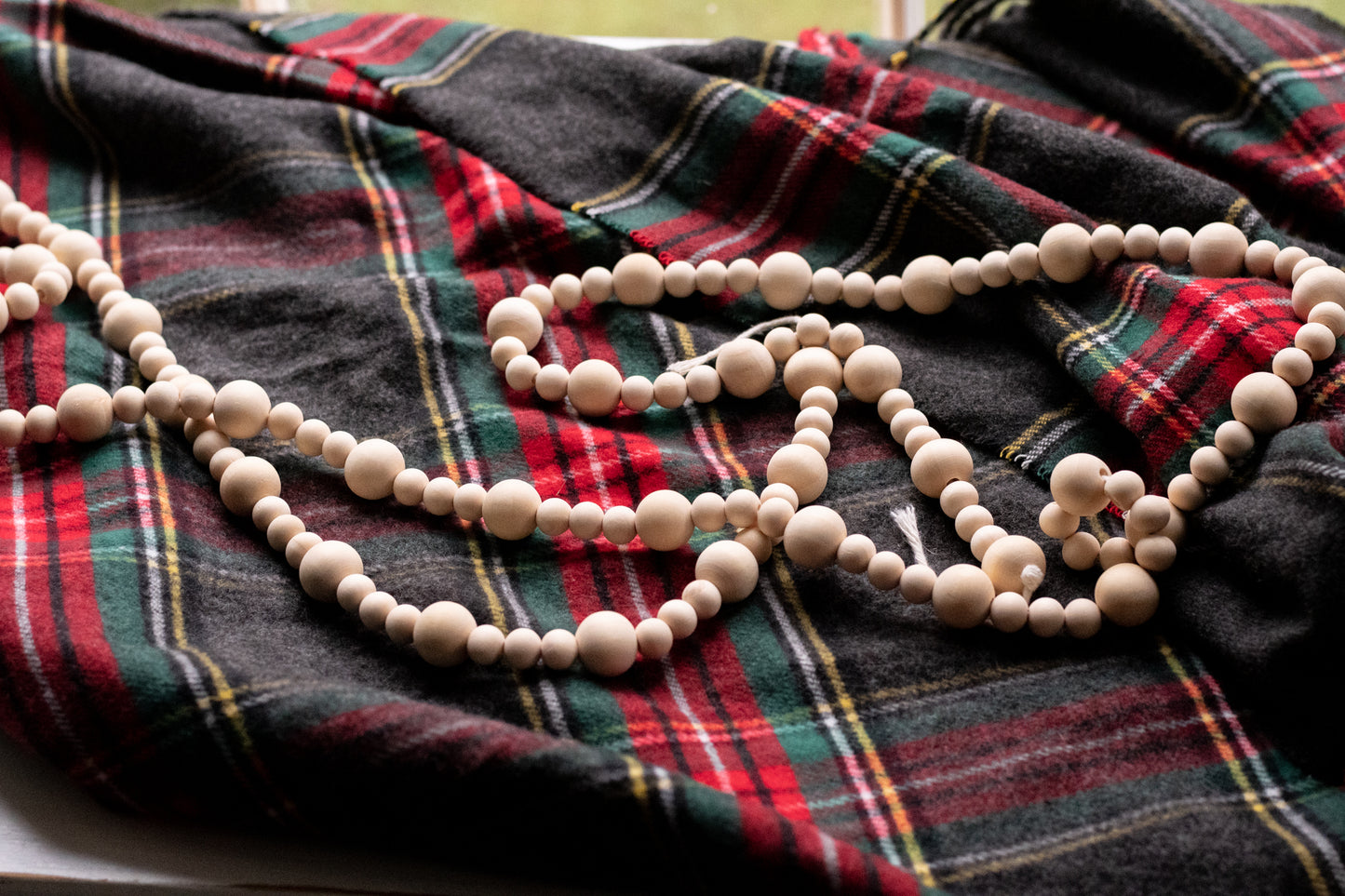 7-foot wooden bead garland